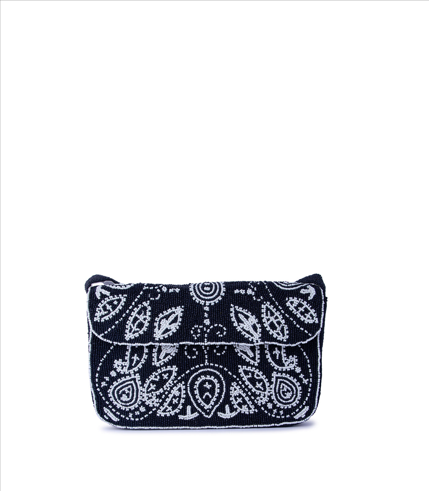 Paisley Baguette – Beaded Dark Blue Shoulder Bag