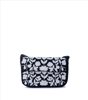 Rose Baguette – Beaded Monochrome Shoulder Bag