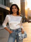 Aoi Landscape Clutch – Beaded White & Blue Handheld | Maummi - Maummi