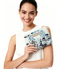 Aoi Landscape Clutch – Beaded White & Blue Handheld | Maummi - Maummi