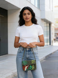 Forest Baguette – Beaded Green Corduroy Shoulder Bag | Maummi - Maummi