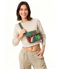 Forest Baguette – Beaded Green Corduroy Shoulder Bag | Maummi - Maummi