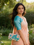 Garden Bloom Foldover Clutch – Beaded Turquoise | Maummi - Maummi