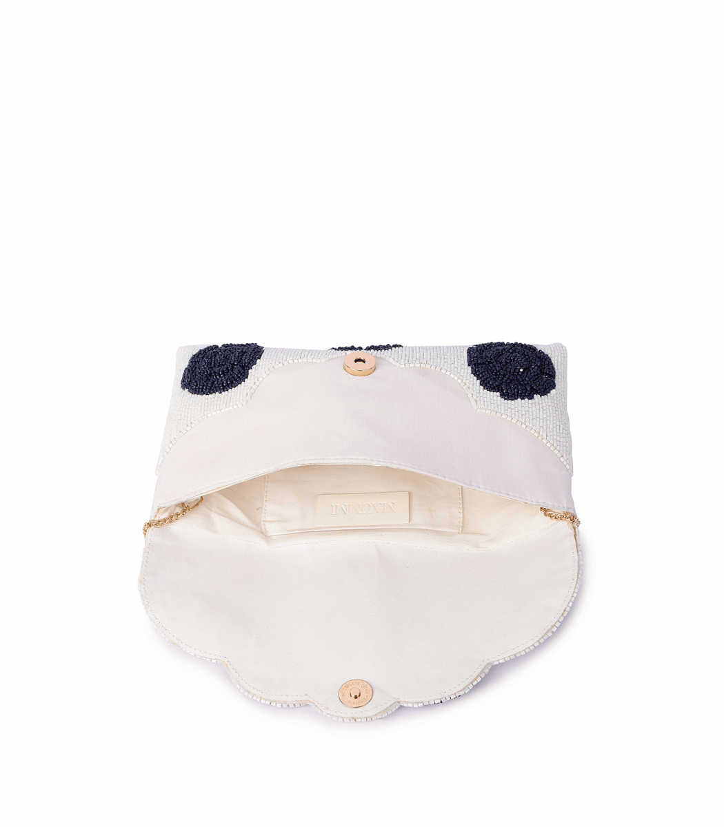 Indigo Petal Envelope Clutch – Beaded Blue | Maummi - Maummi