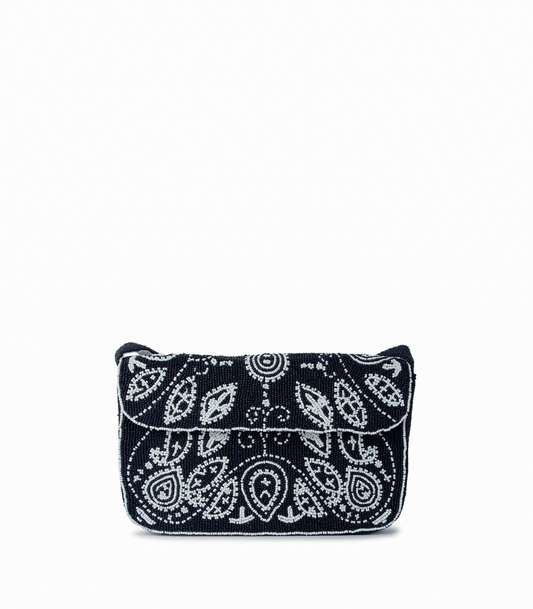 Paisley Baguette – Beaded Dark Blue Shoulder Bag | Maummi - Maummi