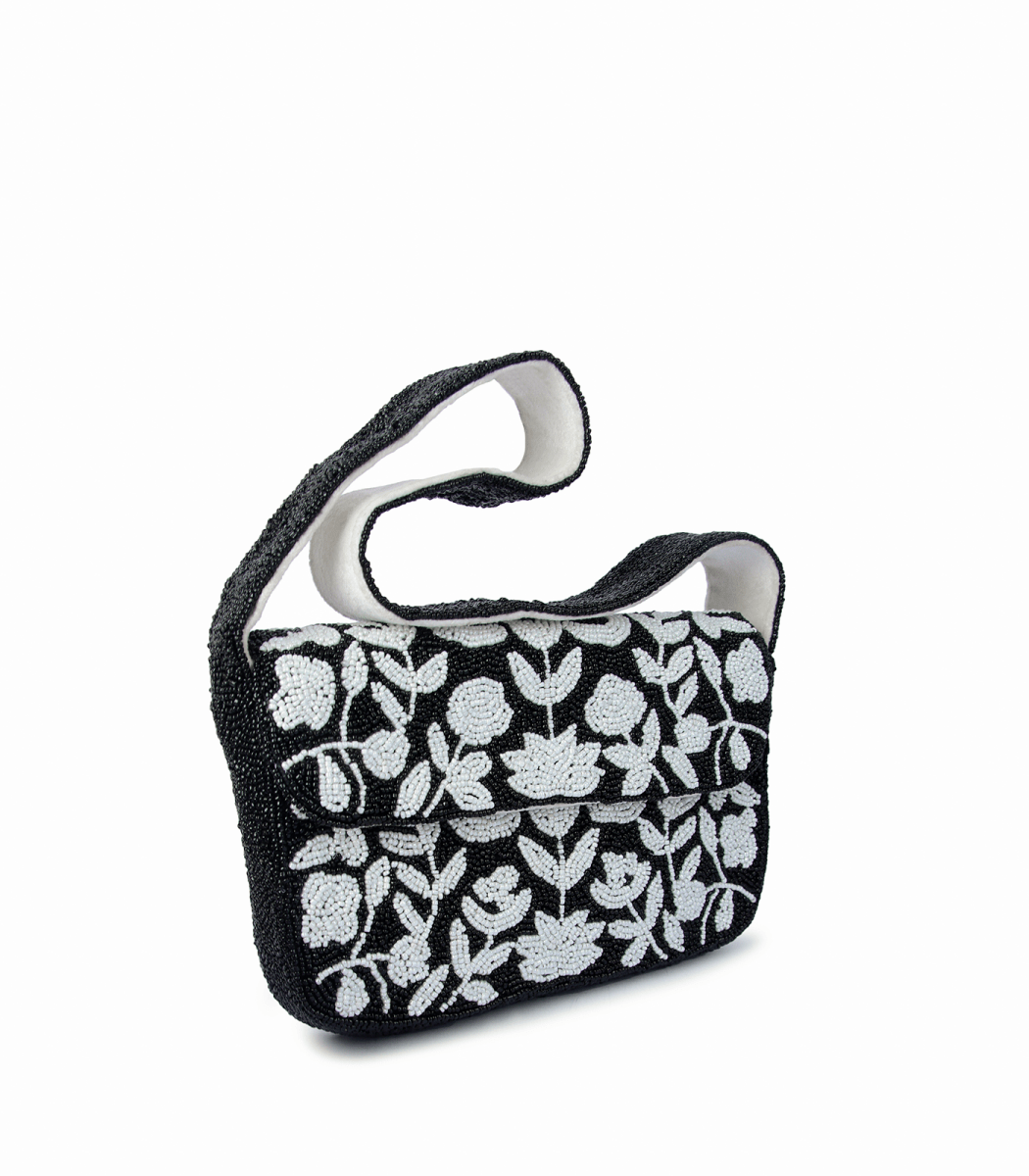 Rose Baguette – Beaded Monochrome Shoulder Bag | Maummi - Maummi