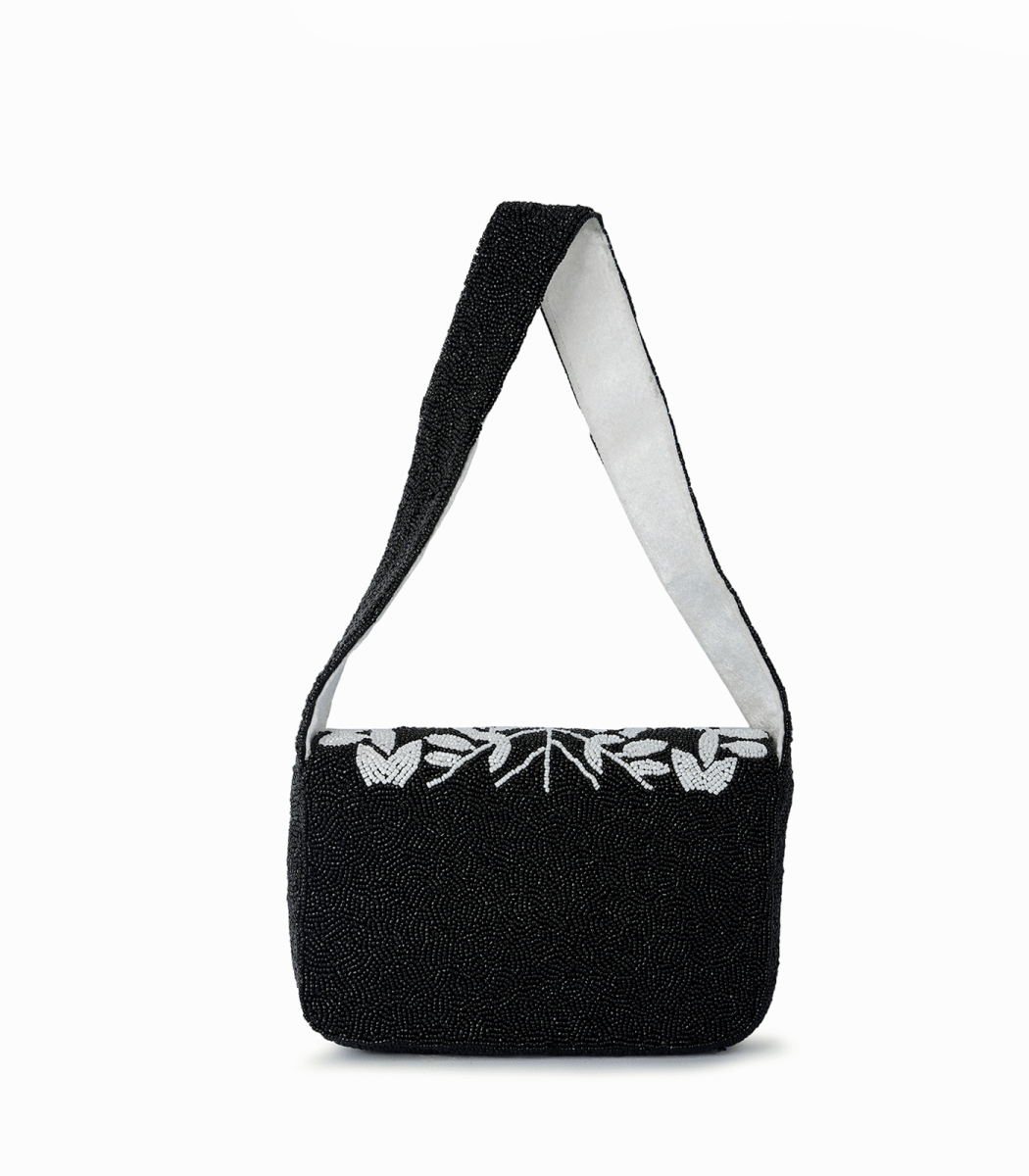 Rose Baguette – Beaded Monochrome Shoulder Bag | Maummi - Maummi